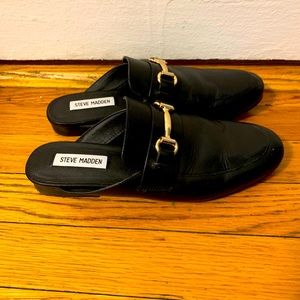 Steve Madden Kandi Black Leather loader slide